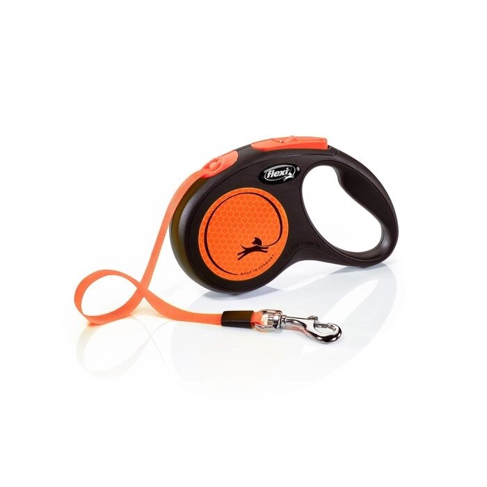 Рулетка Flexi Neon New S (до 15 кг) лента 5 м, оранжевая от компании Интернет-гипермаркет «MALL24» - фото 1