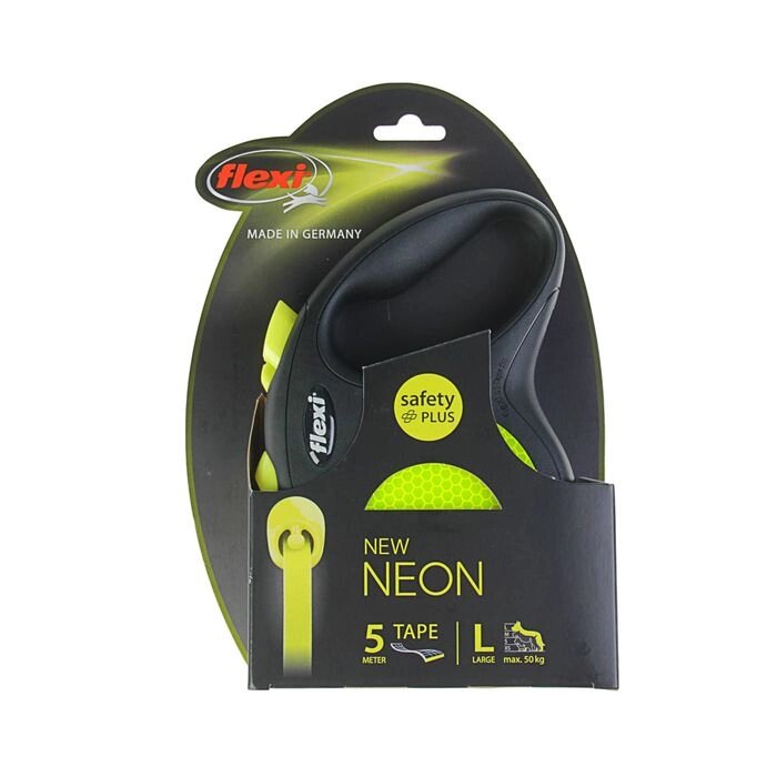 Рулетка Flexi New Neon L (до 50 кг) лента 5 м от компании Интернет-гипермаркет «MALL24» - фото 1
