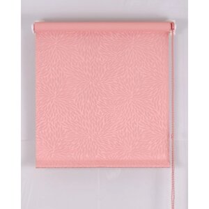 Рулонная штора Blackout, размер 100х160 см, имитация жаккарда "подсолнух", цвет розовый