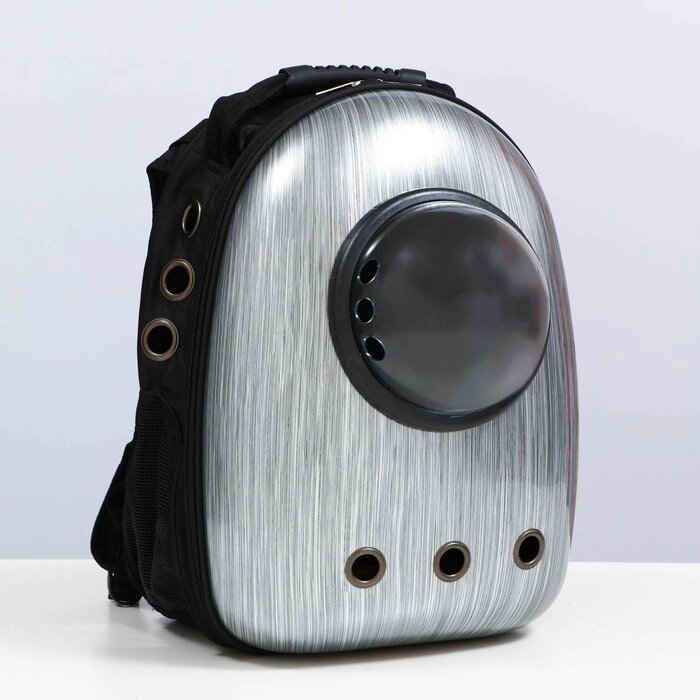 Рюкзак для переноски животных с окном для обзора, 32 х 25 х 42 см, серебристо-чёрный от компании Интернет-гипермаркет «MALL24» - фото 1