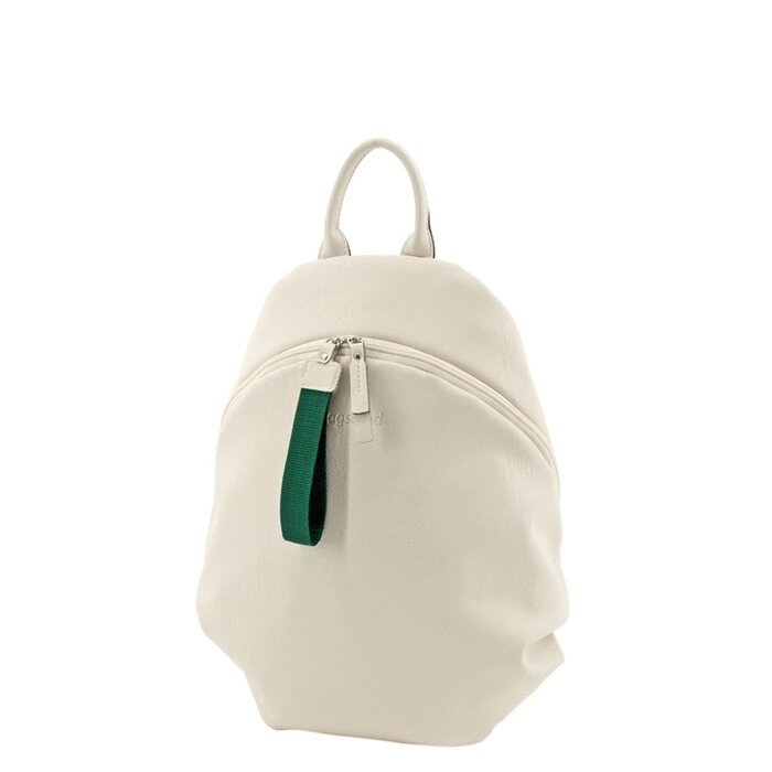 Рюкзак, отдел на молнии, цвет светло-бежевый/зеленый 37х25х10см от компании Интернет-гипермаркет «MALL24» - фото 1