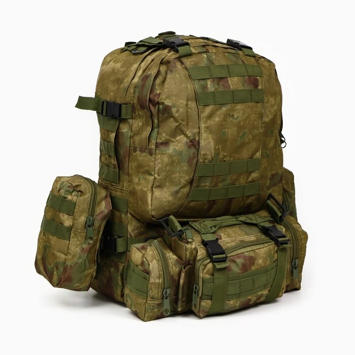 Рюкзак тактический "Storm tactic" мужской, стропы MOLLE, подсумки, 50 л, камуфляж мох от компании Интернет-гипермаркет «MALL24» - фото 1