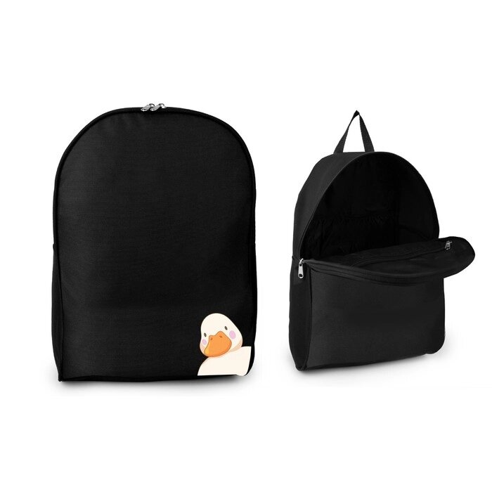 Рюкзак текстильный Утка, 38х14х27 см, цвет черный от компании Интернет-гипермаркет «MALL24» - фото 1
