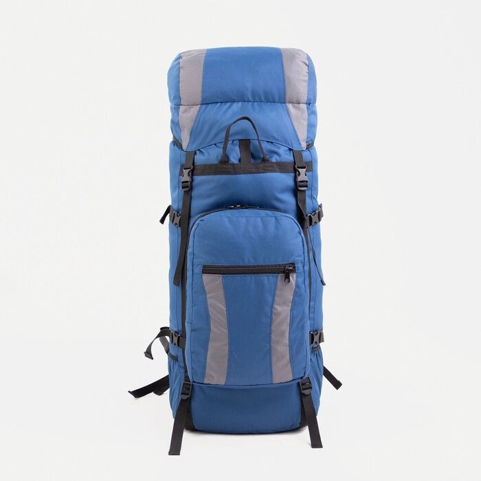 Рюкзак турестический, 100 л, отдел на шнурке, наружный кармна, 2 боковые сетки, цвет синий/серый от компании Интернет-гипермаркет «MALL24» - фото 1