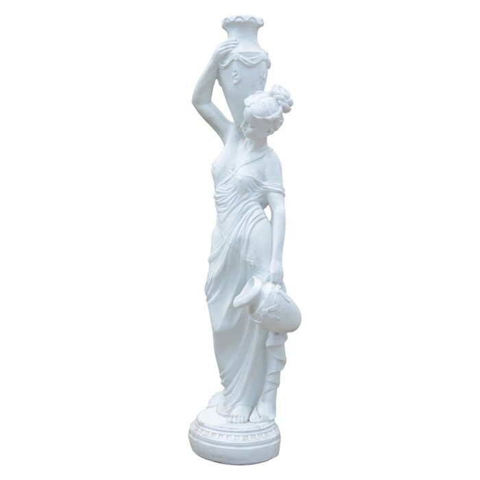 Садовая фигура "Девушка с кувшинами" белая, 35х35х140см от компании Интернет-гипермаркет «MALL24» - фото 1