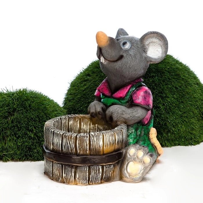 Садовая фигура "Крыс с кадкой спереди" 46х47х47см от компании Интернет-гипермаркет «MALL24» - фото 1