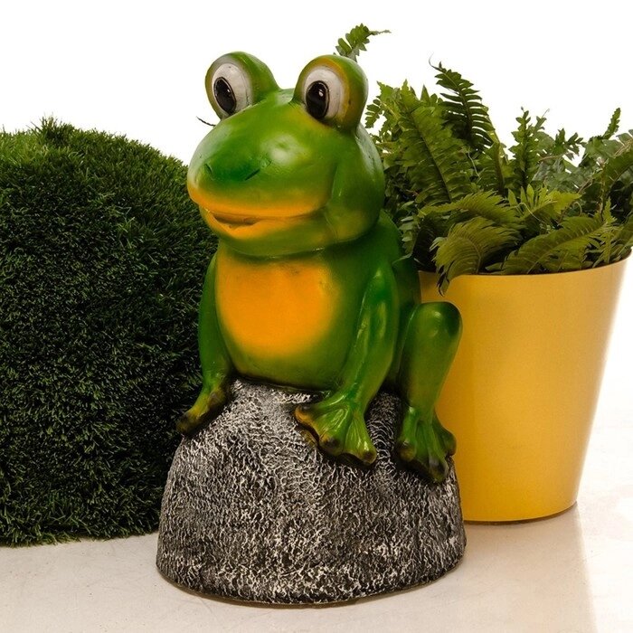 Садовая фигура "Лягушка на камне" 36х31х57см от компании Интернет-гипермаркет «MALL24» - фото 1