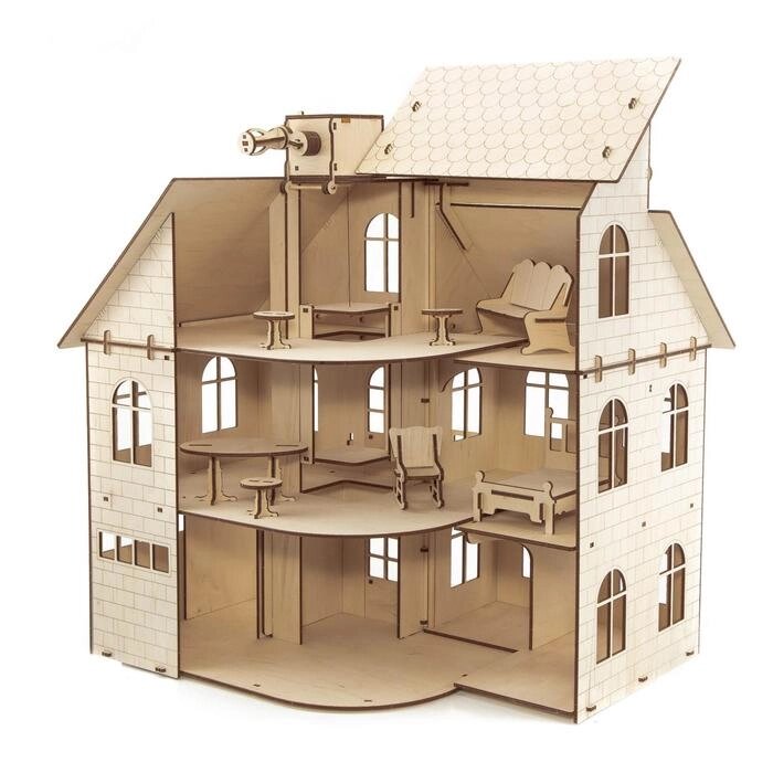 Сборная модель из дерева 3D "Кукольный дом с лифтом" от компании Интернет-гипермаркет «MALL24» - фото 1