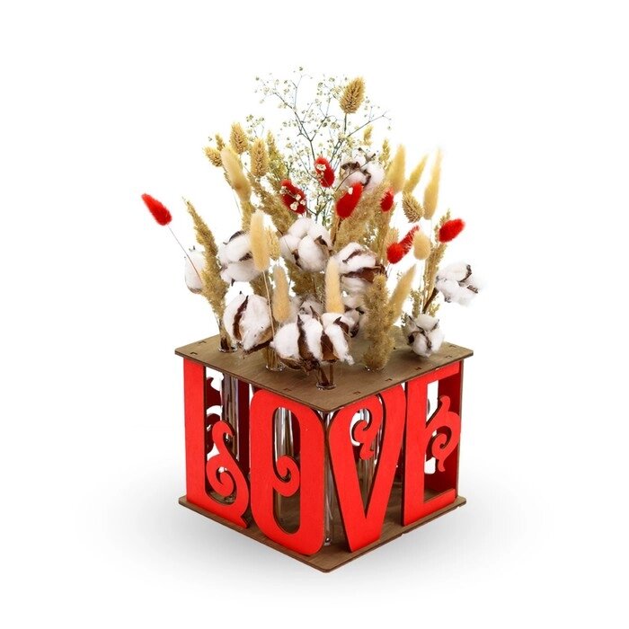 Сборная ваза для цветов с колбами "Подарок любимым" от компании Интернет-гипермаркет «MALL24» - фото 1