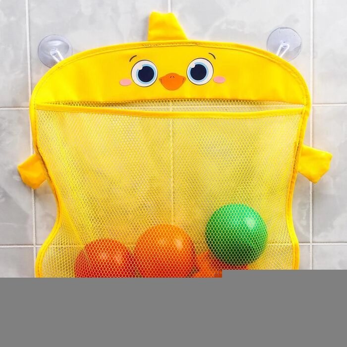 Сетка для хранения игрушек на присосках "Утёнок" от компании Интернет-гипермаркет «MALL24» - фото 1