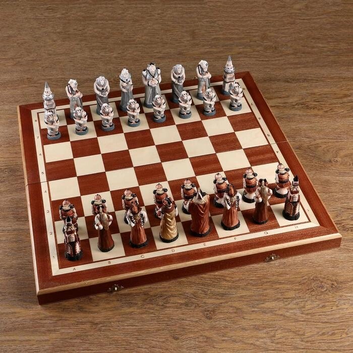 Шахматы "Мраморные", 55.5 х 55.5 см, король h-10.5 см, пешка h-7 см от компании Интернет-гипермаркет «MALL24» - фото 1