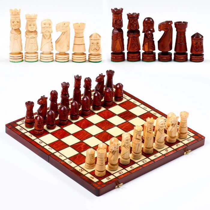 Шахматы ручной работы, 49 х 49 см, король h=12.5 см пешка h-6.5 см от компании Интернет-гипермаркет «MALL24» - фото 1