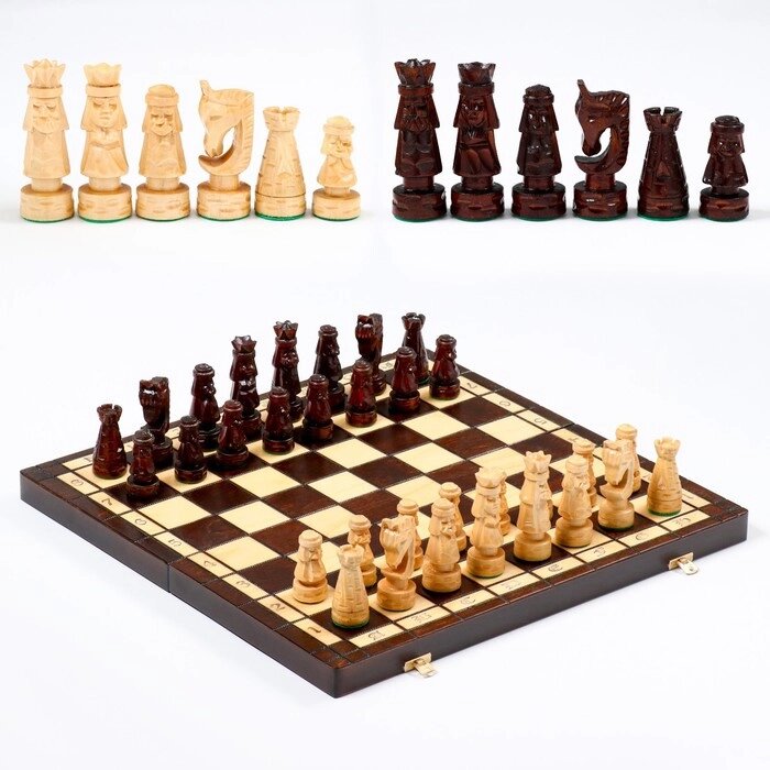 Шахматы ручной работы "Гевонт", утяжелённые, 50 х 50 см, король h=10 см от компании Интернет-гипермаркет «MALL24» - фото 1