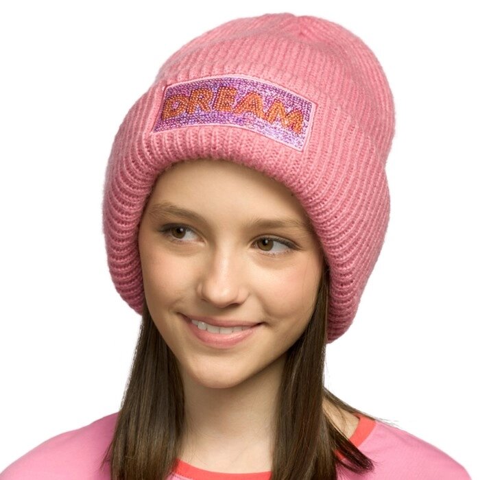 Шапка для девочек, размер  52-53, см, цвет розовый от компании Интернет-гипермаркет «MALL24» - фото 1