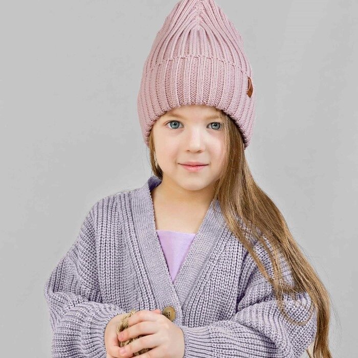 Шапка для девочек, размер 54-56 см, цвет пудровый от компании Интернет-гипермаркет «MALL24» - фото 1