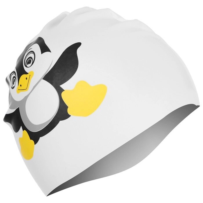 Шапочка для плавания детская "Пингвинёнок", обхват 46-52 см от компании Интернет-гипермаркет «MALL24» - фото 1