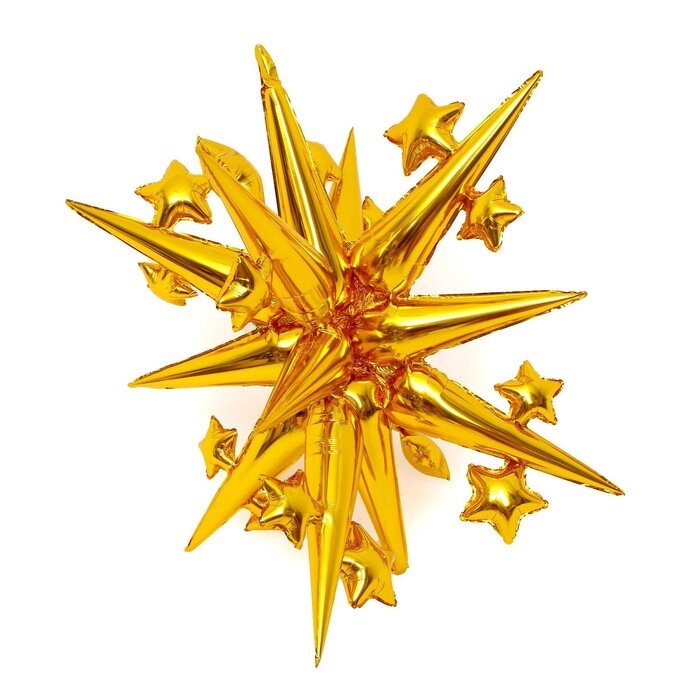 Шар фольгированный 45" "Звезда объемная" золото от компании Интернет-гипермаркет «MALL24» - фото 1