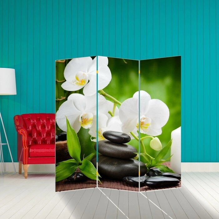 Ширма "Белая орхидея", 160  150 см от компании Интернет-гипермаркет «MALL24» - фото 1