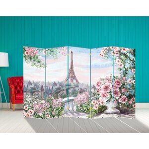 Ширма "Картина маслом. Розы и Париж" 250 160 см