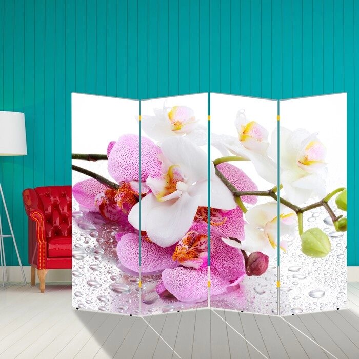 Ширма "Нежные орхидеи", 200  160 см от компании Интернет-гипермаркет «MALL24» - фото 1