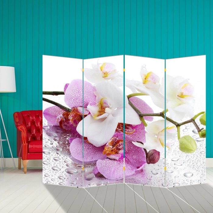 Ширма "Орхидеи. Утренняя свежесть", 200  160 см от компании Интернет-гипермаркет «MALL24» - фото 1