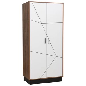 Шкаф 2-х дверный для одежды "Гамма" 54.03, 9545652075 мм, таксония / чёрный / ПВХ белый