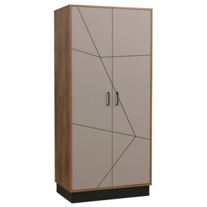 Шкаф 2-х дверный для одежды "Гамма" 54.03, 9545652075 мм, таксония / чёрный / ПВХ грей