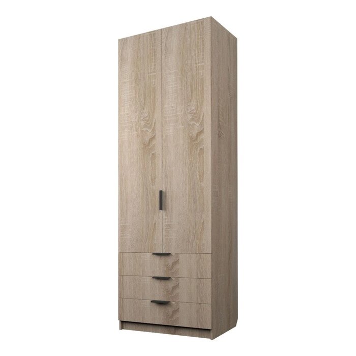 Шкаф 2-х дверный "Экон", 8005202300 мм, 3 ящика, полки, цвет дуб сонома от компании Интернет-гипермаркет «MALL24» - фото 1