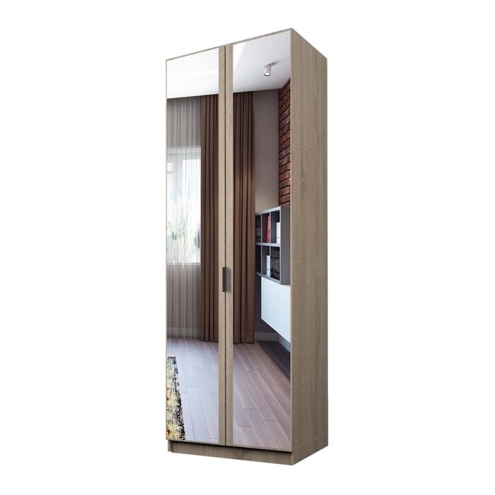 Шкаф 2-х дверный "Экон", 8005202300 мм, зеркало, полки, цвет дуб сонома от компании Интернет-гипермаркет «MALL24» - фото 1