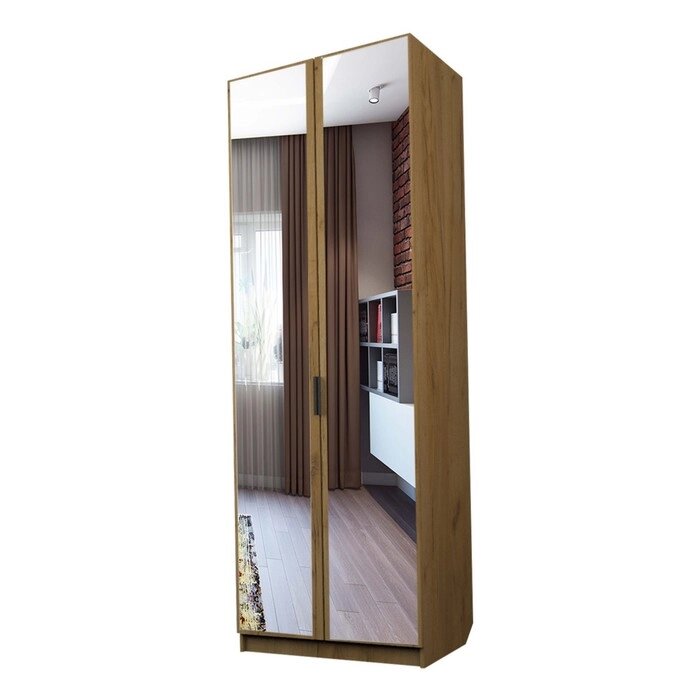 Шкаф 2-х дверный "Экон", 8005202300 мм, зеркало, штанга, цвет дуб крафт золотой от компании Интернет-гипермаркет «MALL24» - фото 1