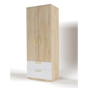 Шкаф 2-х дверный с ящиками "Стайл", 800 550 2110 мм, цвет дуб сонома / белый