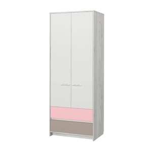 Шкаф 2-х створчатый "Зефир № 2", 800 536 2100 мм, цвет дуб эльза / розовый