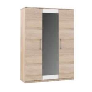 Шкаф 3-х дверный "Аврора", 1504 574 2118 мм, цвет сонома / белый