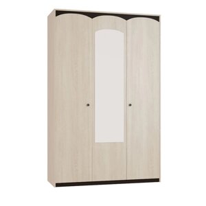 Шкаф 3-х дверный для одежды "Ева", 1392 524 2168 мм, зеркало, дуб сонома / дуб венге