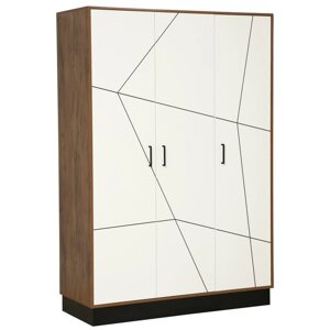 Шкаф 3-х дверный для одежды "Гамма" 54.12, 14145652075 мм, таксония / чёрный / ПВХ белый