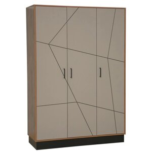 Шкаф 3-х дверный для одежды "Гамма" 54.12, 14145652075 мм, таксония / чёрный / ПВХ грей