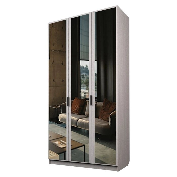 Шкаф 3-х дверный "Экон", 12005202300 мм, 3 зеркала, цвет ясень анкор светлый от компании Интернет-гипермаркет «MALL24» - фото 1