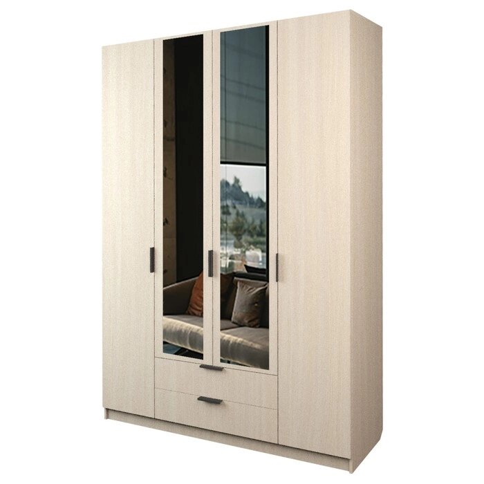 Шкаф 4-х дверный "Экон", 16005202300 мм, 2 ящика, 2 зеркала, цвет дуб сонома от компании Интернет-гипермаркет «MALL24» - фото 1