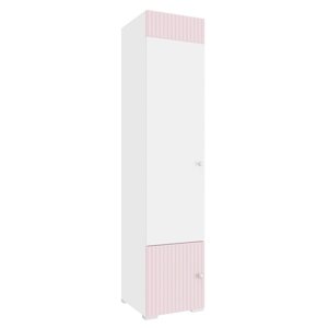 Шкаф "Алиса", комбинированный c 2-мя дверьми, 4414652020 мм, цвет белый / розовый