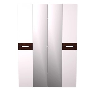 Шкаф для одежды и белья "Норвуд 555", 1600 583 2300 мм, цвет белый / орех шоколадный