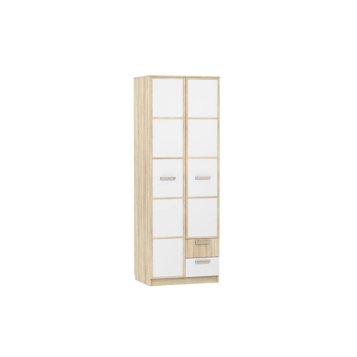 Шкаф для одежды с ящиками Фанк, 802х574х2256, Белый/Дуб сонома от компании Интернет-гипермаркет «MALL24» - фото 1