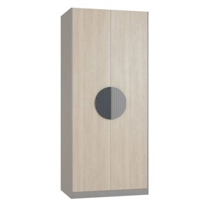 Шкаф для одежды "Тиволи", 2-х дверный, 932 592 2153 мм, дуб сонома / глиняный серый