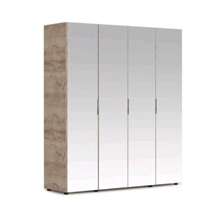 Шкаф "Джулия", 4х дверный с 4 зеркалами, 1786 560 2058 мм, цвет крафт серый