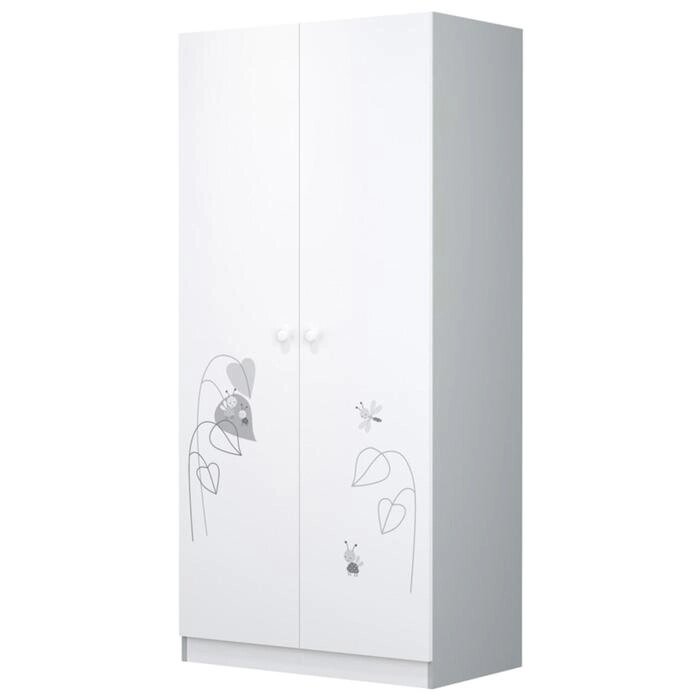 Шкаф French, двухсекционный, 190х89,8х50 см, цвет белый/серый от компании Интернет-гипермаркет «MALL24» - фото 1