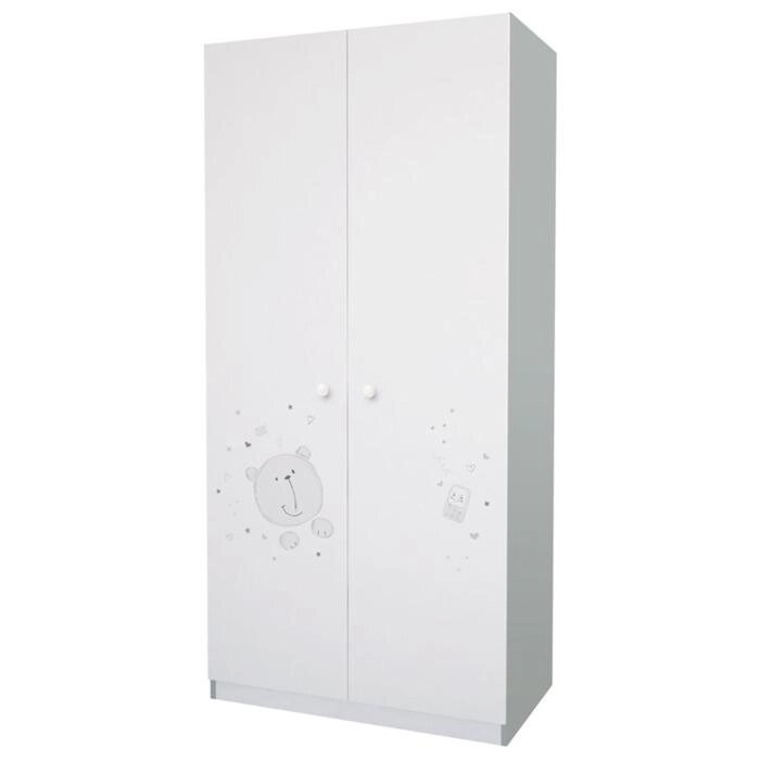 Шкаф French, двухсекционный, 190х89,8х50 см, цвет белый/серый от компании Интернет-гипермаркет «MALL24» - фото 1