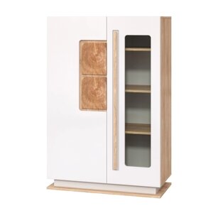 Шкаф комбинированный "Дора" 30.03-02, 9004341344 мм, цвет дуб сонома / белый глянец