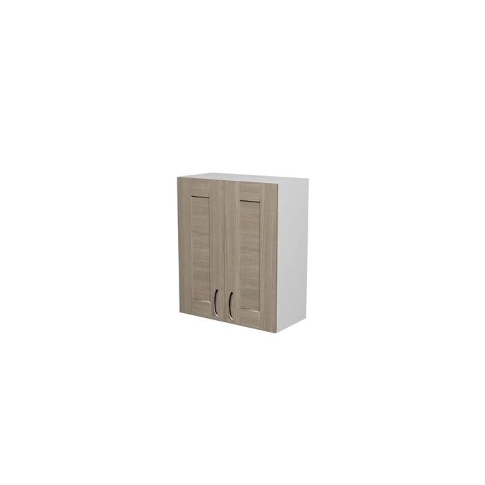 Шкаф навесной Лира 600х300х720 2 дверцы  белый/Квадро шимо светлый от компании Интернет-гипермаркет «MALL24» - фото 1