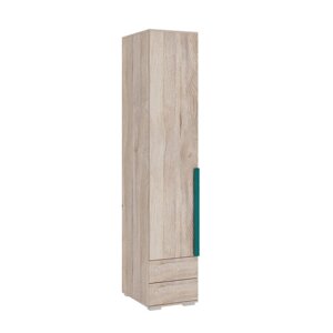 Шкаф однодверный "Лайк 54.01", 400 550 2100 мм, цвет дуб мария / изумруд