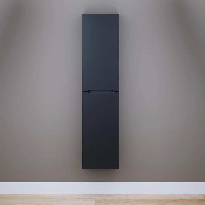 Шкаф-пенал для ванной комнаты Uperwood Tanos, 33х25,5х150 см, подвесной, черная эмаль от компании Интернет-гипермаркет «MALL24» - фото 1