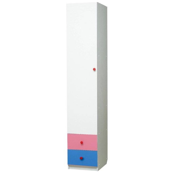 Шкаф с ящиками "Радуга", 400  490  2100 мм, цвет белый/ярко-розовый/синий от компании Интернет-гипермаркет «MALL24» - фото 1